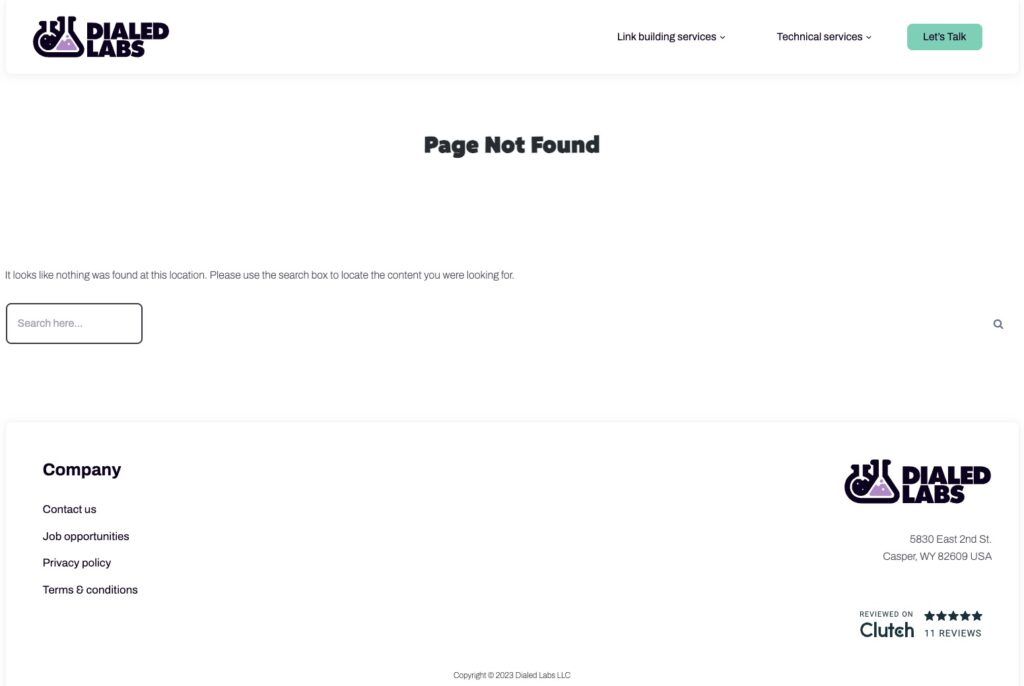 Example 404 Error Page